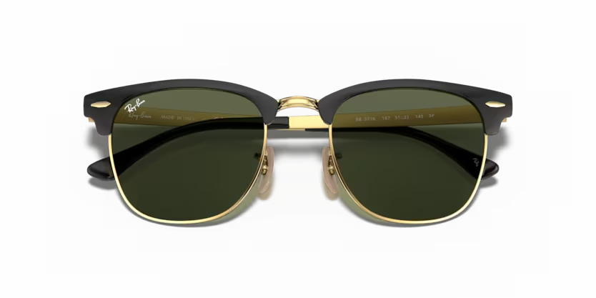 Ray-Ban | 3716 Clubmaster Metal |Black on Gold