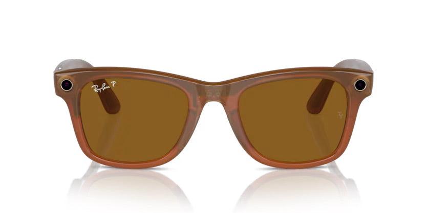 Ray-Ban | Meta Wayfarer Polarised | Shiny Caramel - iKANDi Sunglasses