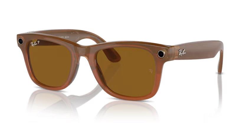 Ray-Ban | Meta Wayfarer Polarised | Shiny Caramel - iKANDi Sunglasses