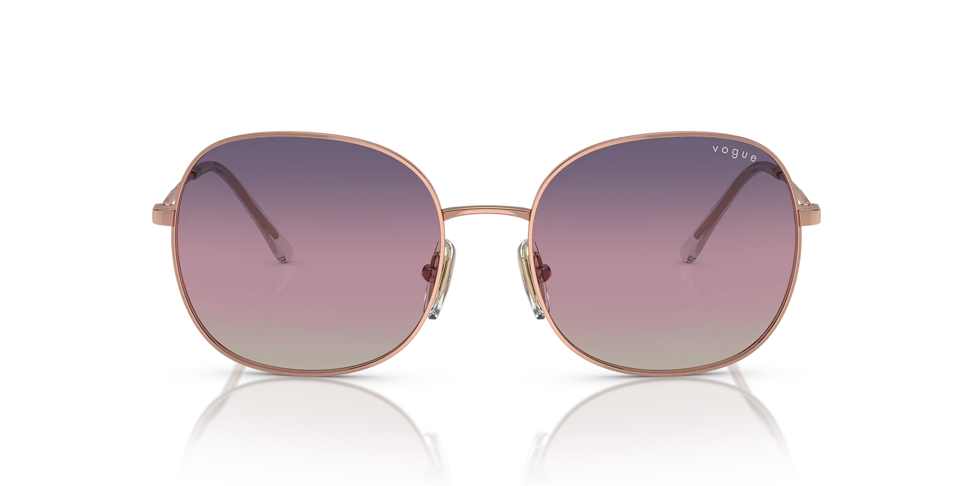 Vogue Women\'s Rose Gold and Pink Sunglasses! Pink Irregular Sunglasses for Women available online at  main image 2