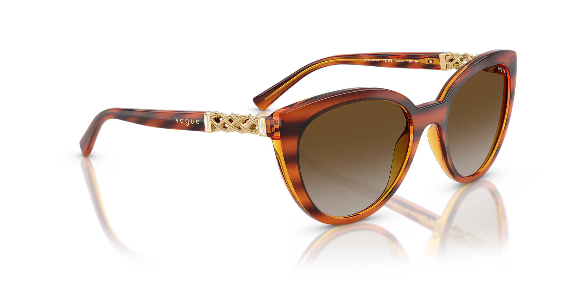 Vogue Eyewear | VO5634SB | Striped Dark Havana Grey Gradient Brown Polar