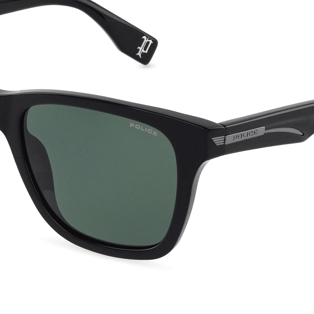 Police | SPLU68 Nerve 2 | Shiny Black Green Polarised