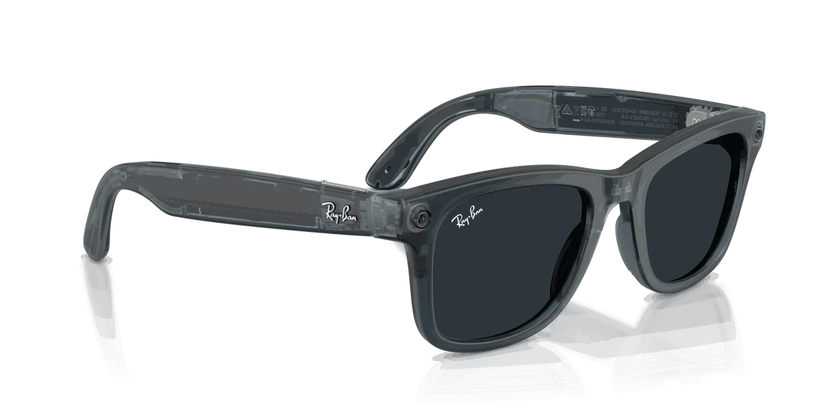 Ray-Ban Meta Gen 3 | RW4011 Wayfarer M | Matte Transparent Ocean Blue Transitions Gen S Grey