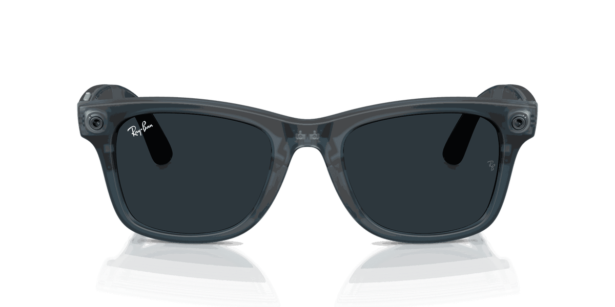 Ray-Ban Meta Gen 3 | RW4011 Wayfarer M | Matte Transparent Ocean Blue Transitions Gen S Grey
