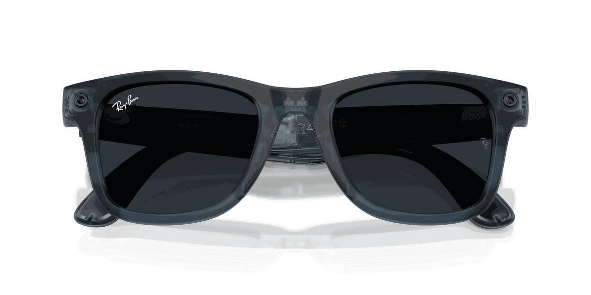 Ray-Ban Meta Gen 3 | RW4011 Wayfarer M | Matte Transparent Ocean Blue Transitions Gen S Grey