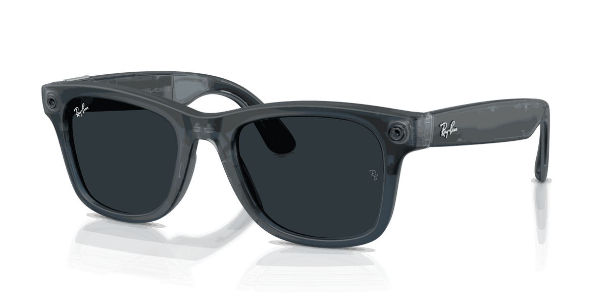 Ray-Ban Meta Gen 3 | RW4011 Wayfarer M | Matte Transparent Ocean Blue Transitions Gen S Grey