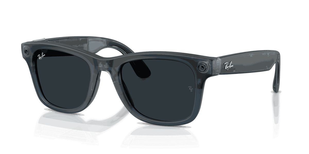 Ray-Ban Meta Gen 3 | RW4011 Wayfarer M | Matte Transparent Ocean Blue Transitions Gen S Grey