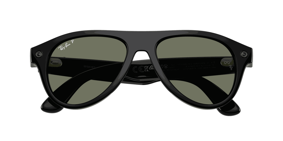 Ray-Ban Meta Gen 3 | RW4016 Aviator | Shiny Black G15 Green Polarised