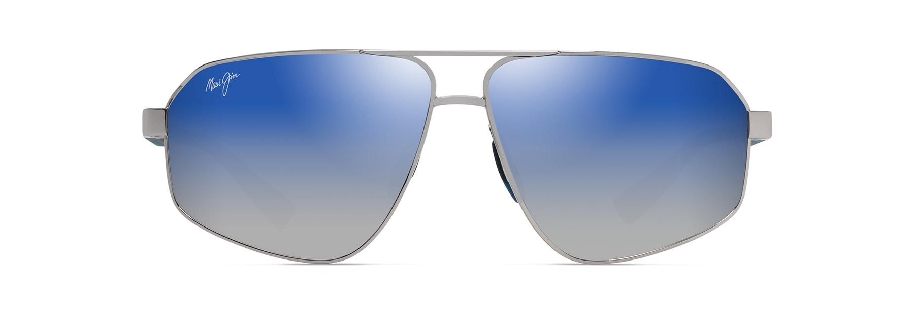 Maui Jim | Keawawa | Shiny Silver With Dark Blue - iKANDi Sunglasses