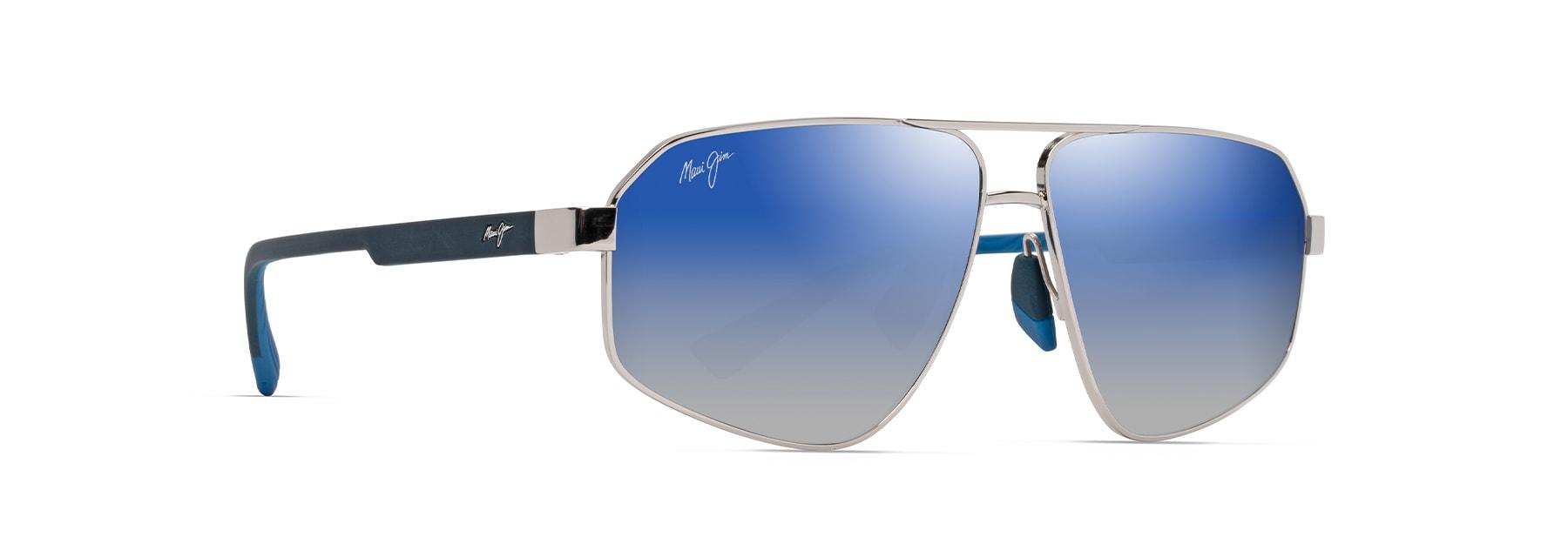 Maui Jim | Keawawa | Shiny Silver With Dark Blue - iKANDi Sunglasses