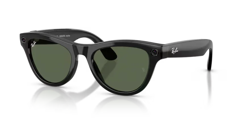 Ray-Ban Meta Gen 2 | RW4014 Skyler | Shiny Black G15 Green