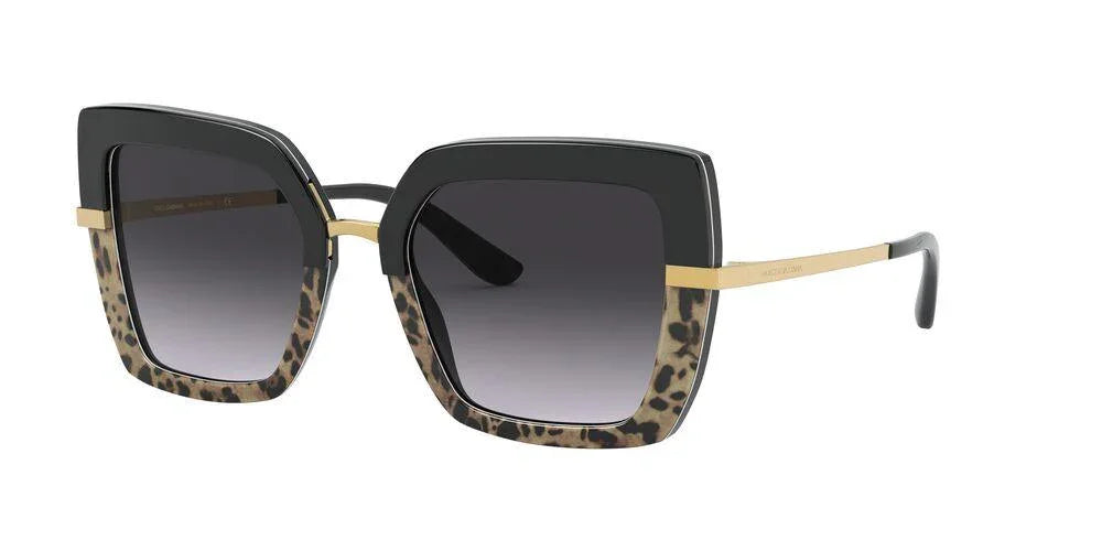 Dolce & Gabbana | 4373F | Top Black On Print Leopard/Black - iKANDi Sunglasses