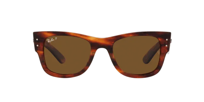 Ray-Ban | 0840S Mega Wayfarer | Striped Havana Polarised - iKANDi Sunglasses