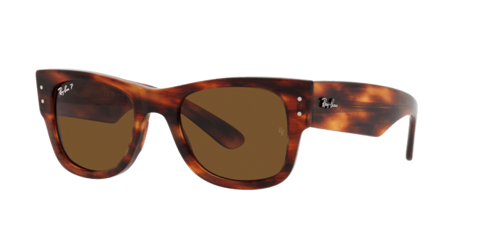 Ray-Ban | 0840S Mega Wayfarer | Striped Havana Polarised - iKANDi Sunglasses