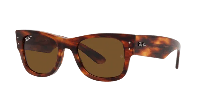 Ray-Ban | 0840S Mega Wayfarer | Striped Havana Polarised - iKANDi Sunglasses