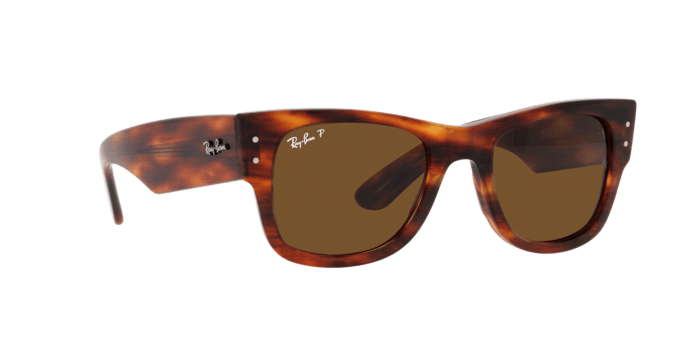 Ray-Ban | 0840S Mega Wayfarer | Striped Havana Polarised - iKANDi Sunglasses