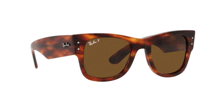 Ray-Ban | 0840S Mega Wayfarer | Striped Havana Polarised - iKANDi Sunglasses