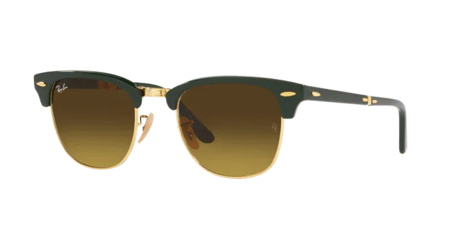 Ray-Ban | 2176 Folding Clubmaster | Green On Gold - iKANDi Sunglasses