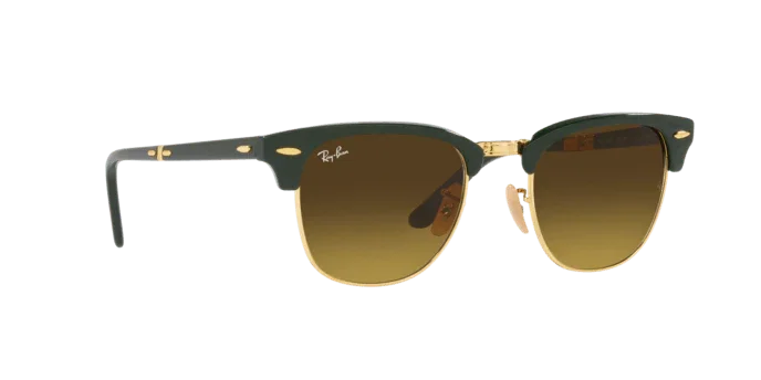 Ray-Ban | 2176 Folding Clubmaster | Green On Gold - iKANDi Sunglasses