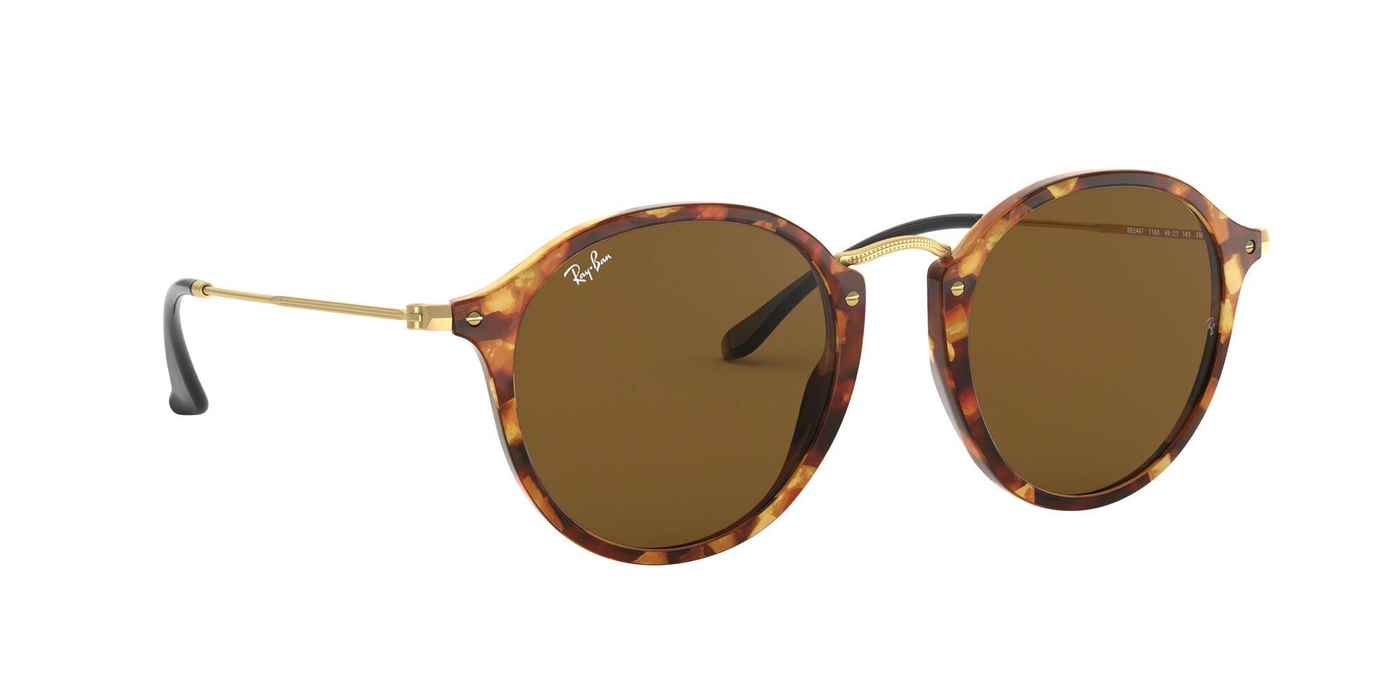 Ray-Ban | 2447 Round Fleck | Spotted Brown Havana - iKANDi Sunglasses