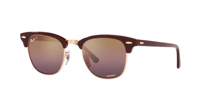 Ray-Ban | 3016F Clubmaster | Bordeaux On Rose Gold Polarised - iKANDi Sunglasses