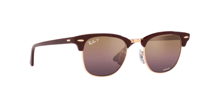 Ray-Ban | 3016F Clubmaster | Bordeaux On Rose Gold Polarised - iKANDi Sunglasses