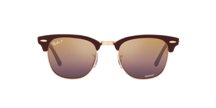 Ray-Ban | 3016 Clubmaster | Bordeaux On Rose Gold Polarised - iKANDi Sunglasses