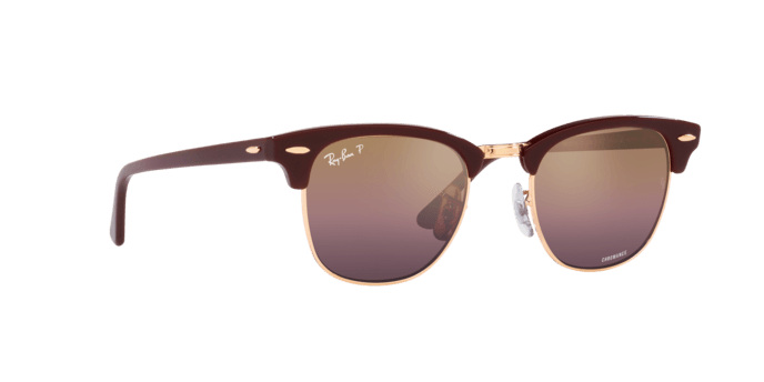 Ray-Ban | 3016 Clubmaster | Bordeaux On Rose Gold Polarised - iKANDi Sunglasses