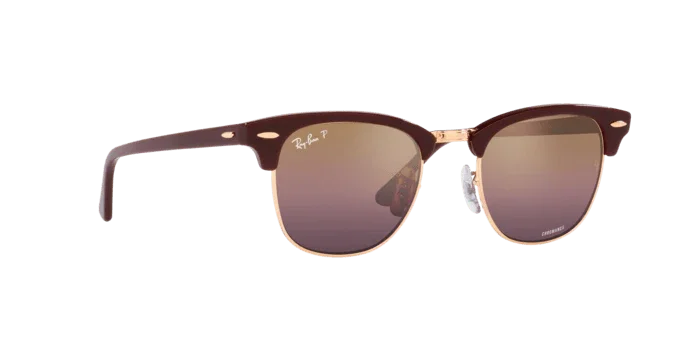 Ray-Ban | 3016 Clubmaster | Bordeaux On Rose Gold Polarised - iKANDi Sunglasses