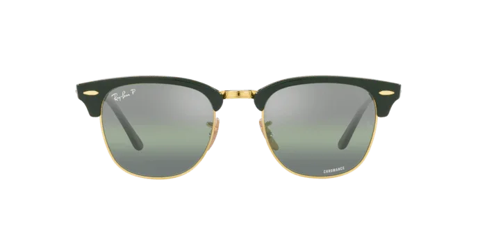 Ray-Ban | 3016 Clubmaster | Green On Gold Polarised - iKANDi Sunglasses
