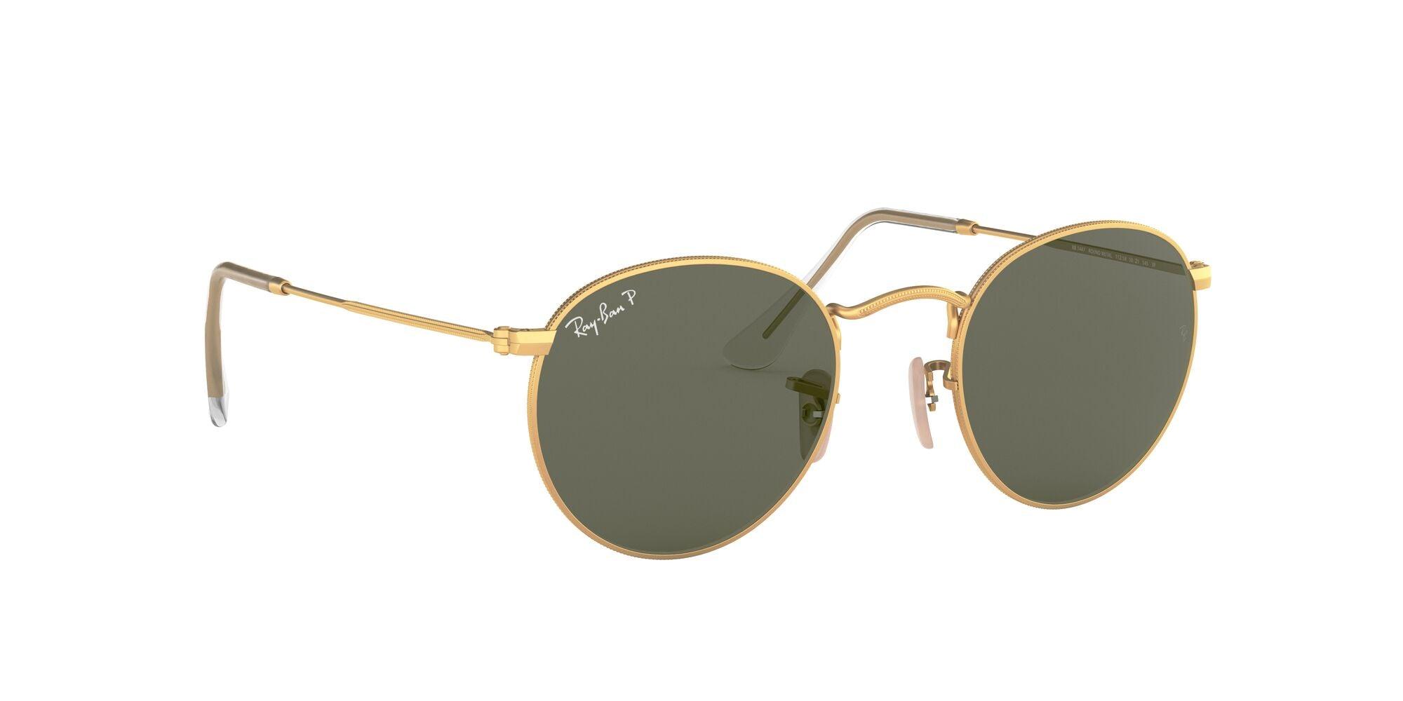 Ray-Ban | 3447 Round Metal | Matte Gold Polarised - iKANDi Sunglasses