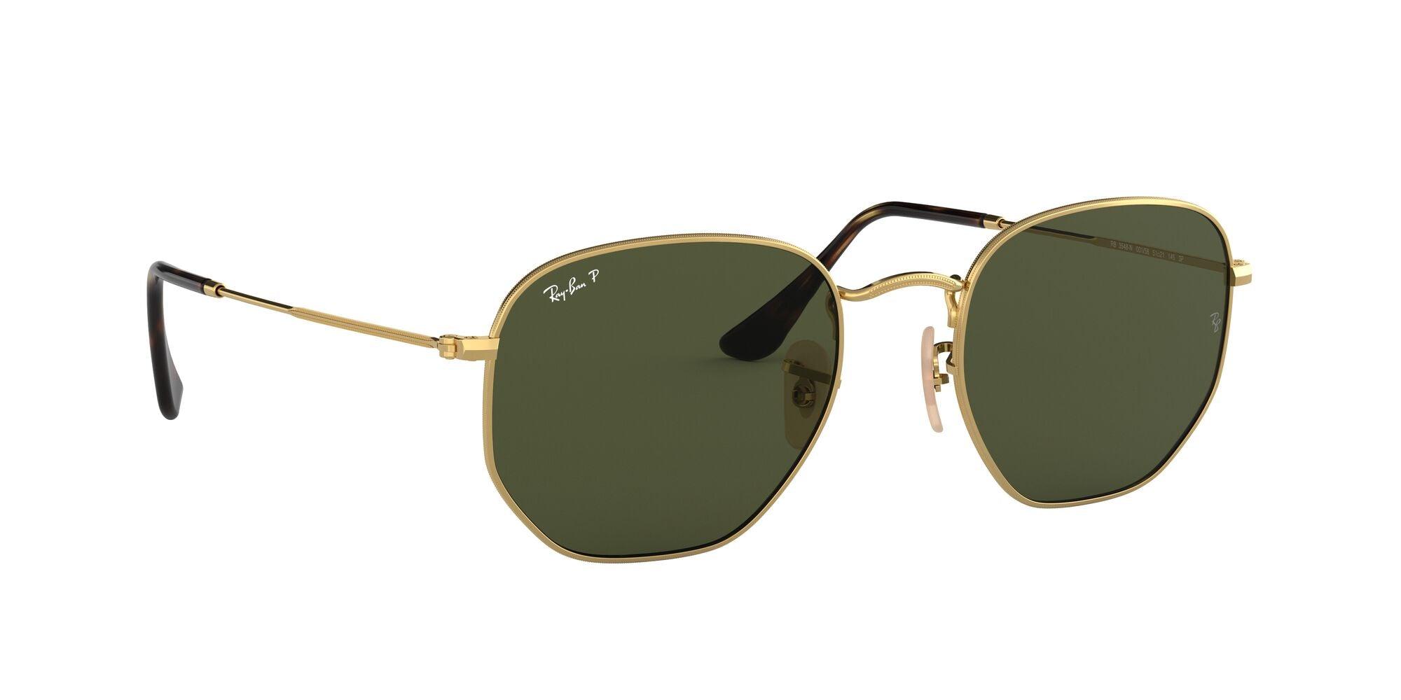 Ray-Ban | 3548N Hexagonal | Gold Polarised - iKANDi Sunglasses