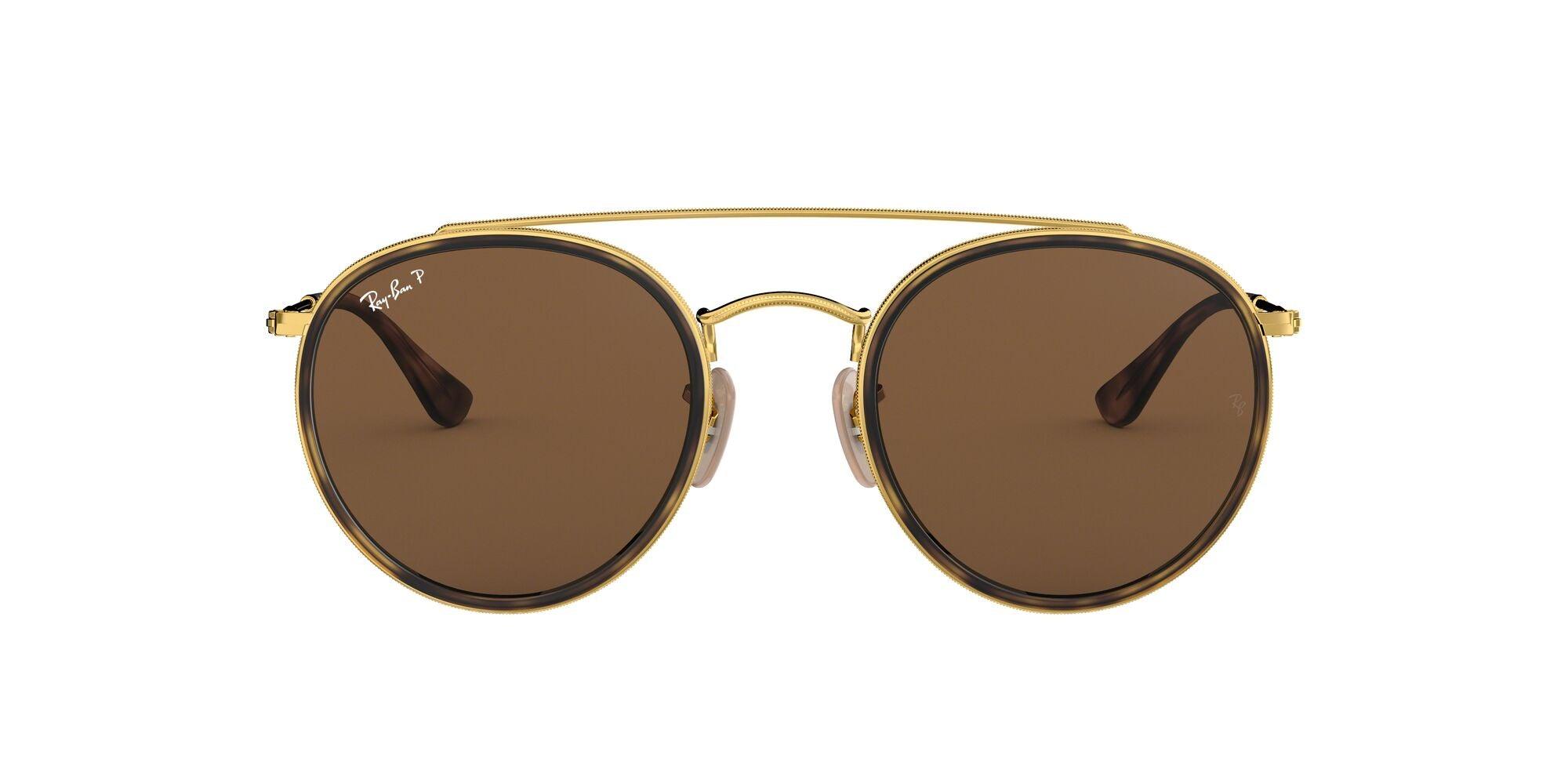Ray-Ban | 3647N Round Double Bridge | Gold Polarised - iKANDi Sunglasses