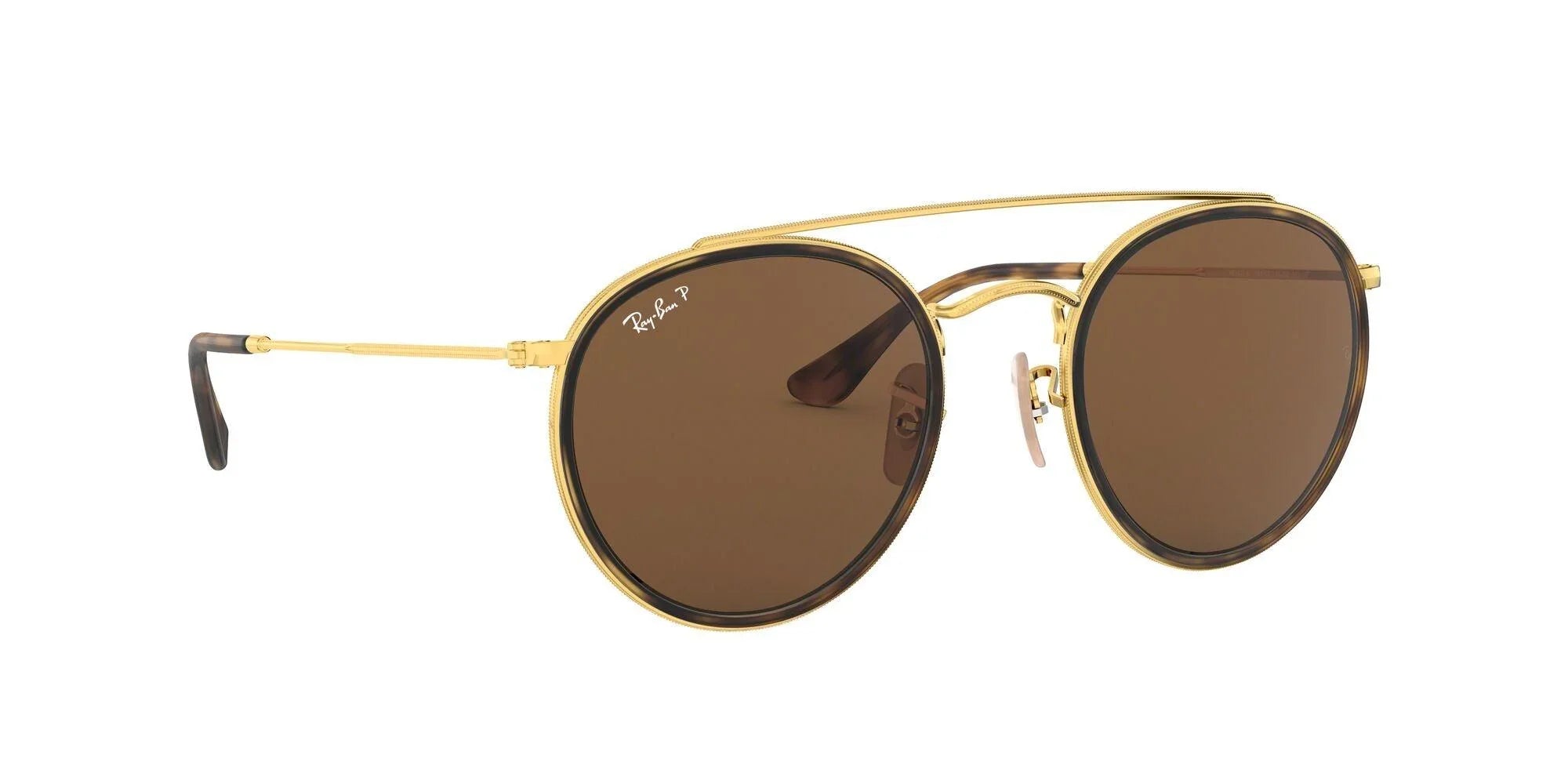 Ray-Ban | 3647N Round Double Bridge | Gold Polarised - iKANDi Sunglasses