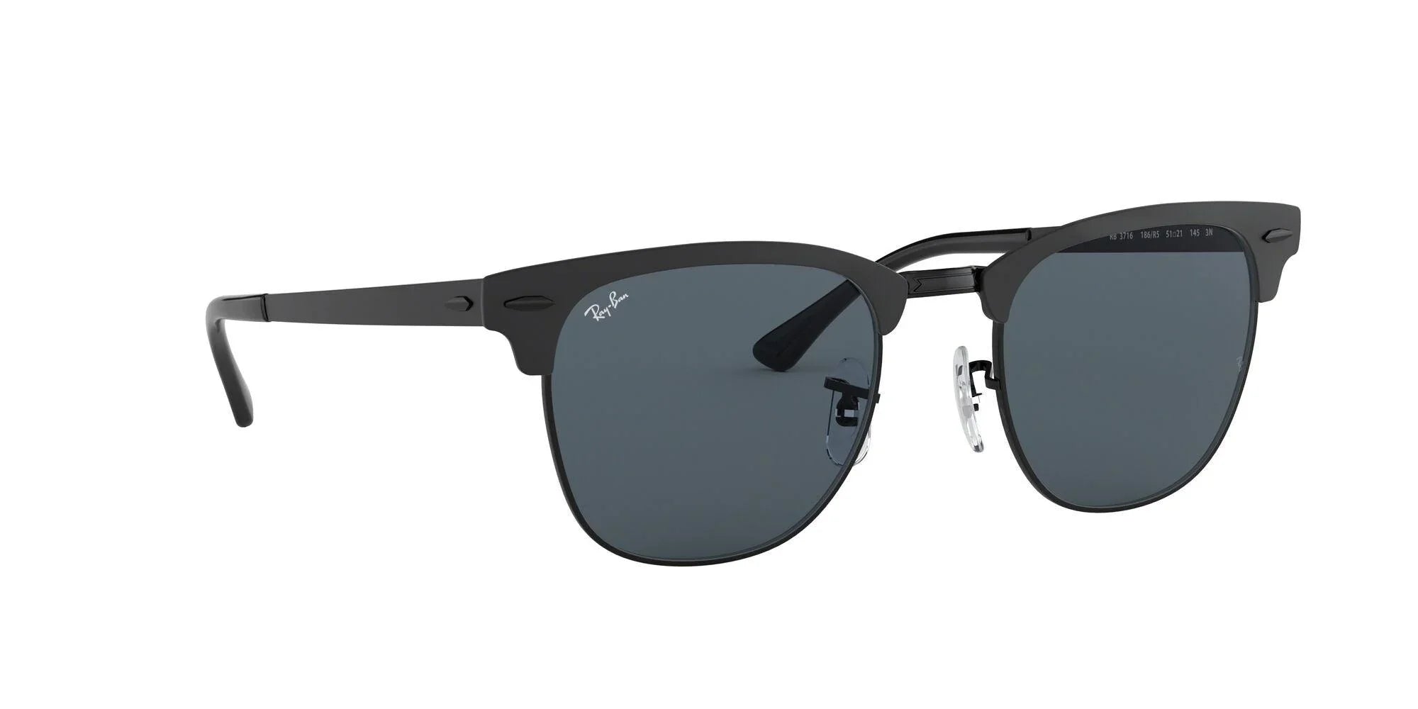 Ray-Ban | 3716 Clubmaster Metal | Shiny Black Top Matte - iKANDi Sunglasses