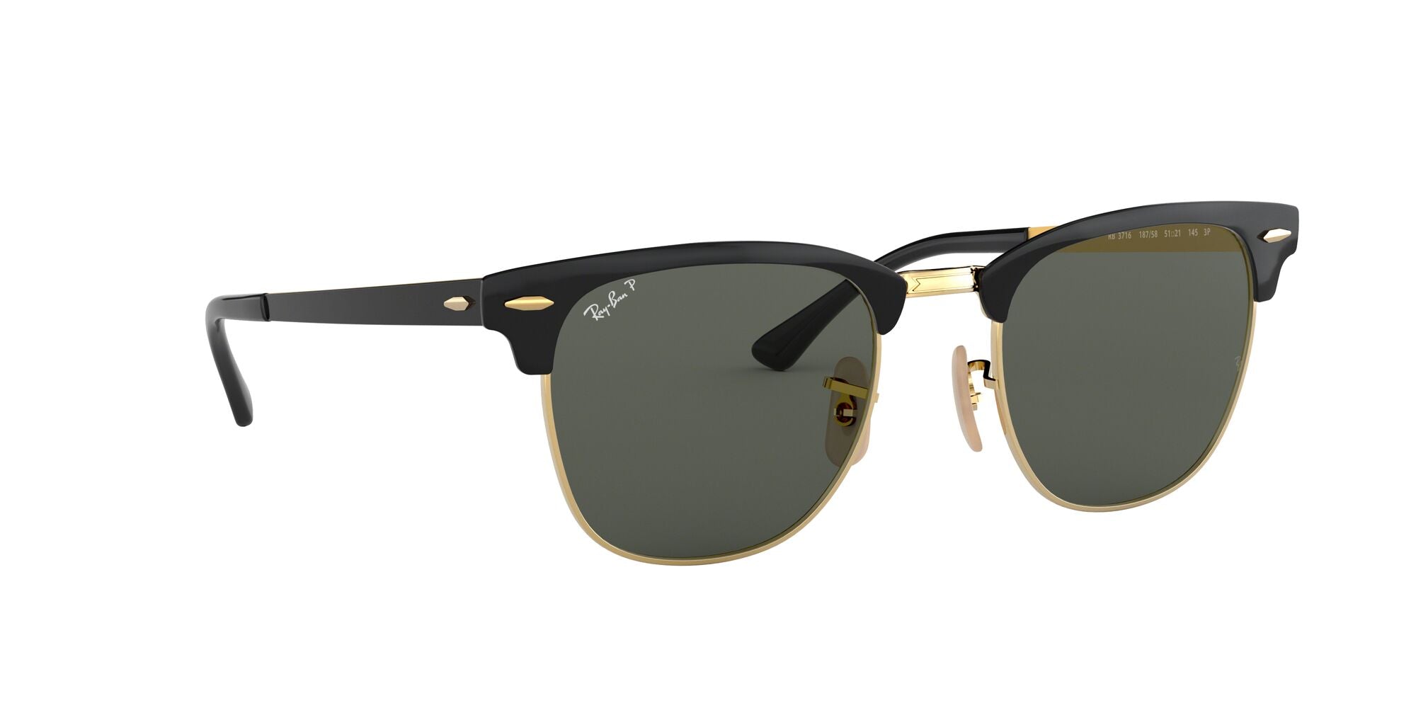 Ray-Ban | 3716 Clubmaster Metal | Gold Top Black Polarised