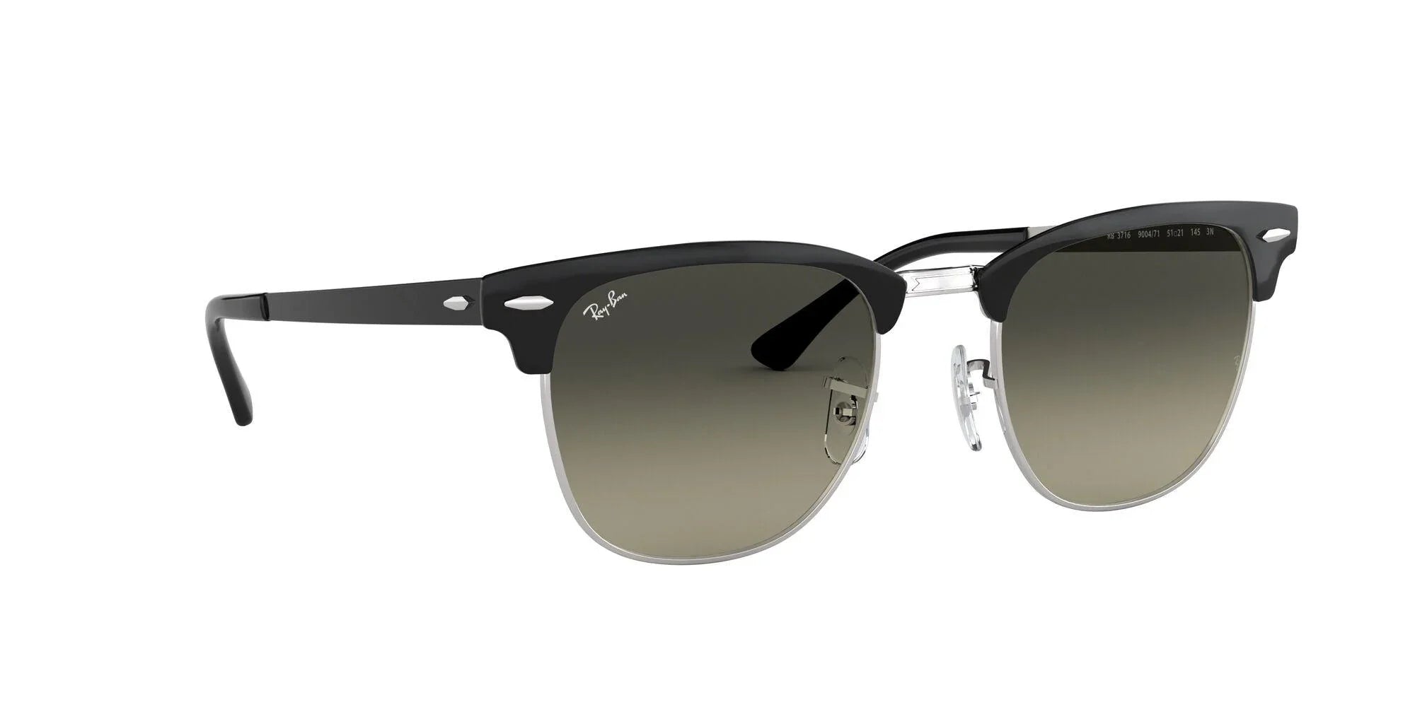 Ray-Ban | 3716 Clubmaster Metal | Silver Top Black - iKANDi Sunglasses