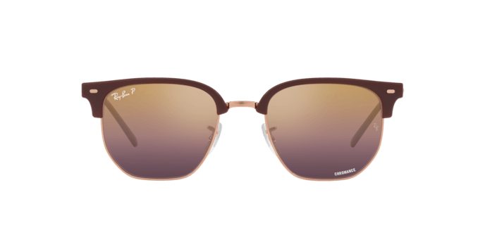 Ray Ban 4416F New Clubmaster Bordeaux On Rose Gold Polarised