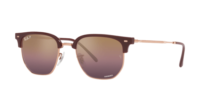 Ray-Ban | 4416F New Clubmaster | Bordeaux On Rose Gold Polarised - iKANDi Sunglasses