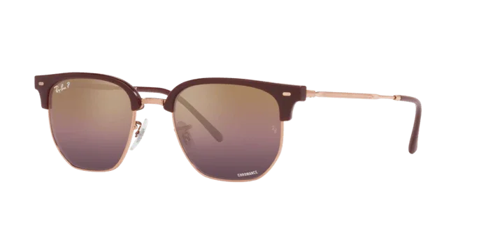 Ray-Ban | 4416F New Clubmaster | Bordeaux On Rose Gold Polarised - iKANDi Sunglasses