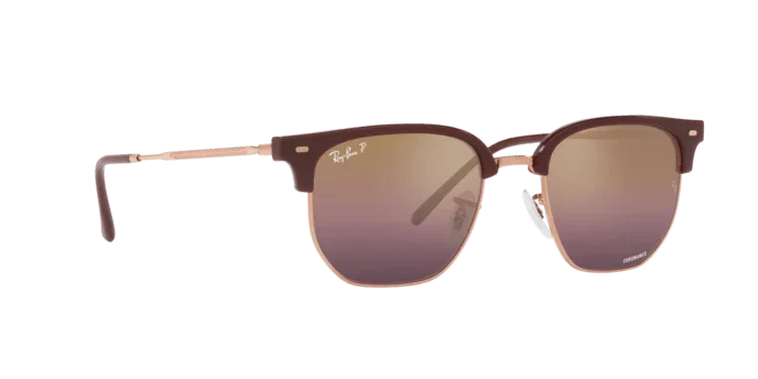 Ray-Ban | 4416F New Clubmaster | Bordeaux On Rose Gold Polarised - iKANDi Sunglasses