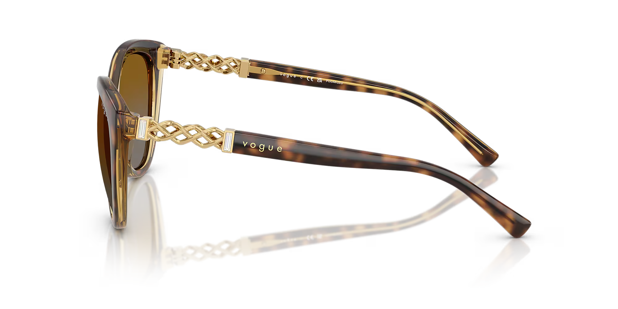 Vogue Eyewear | VO5634SB | Striped Dark Havana Grey Gradient Brown Polar