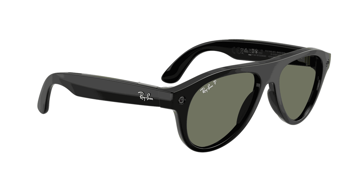 Ray-Ban Meta Gen 3 | RW4016 Aviator | Shiny Black G15 Green Polarised