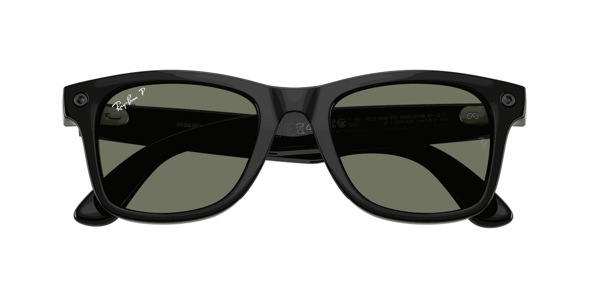 Ray-Ban Meta Gen 3 | RW4011 Wayfarer L | Shiny Black G15 Green Polarised
