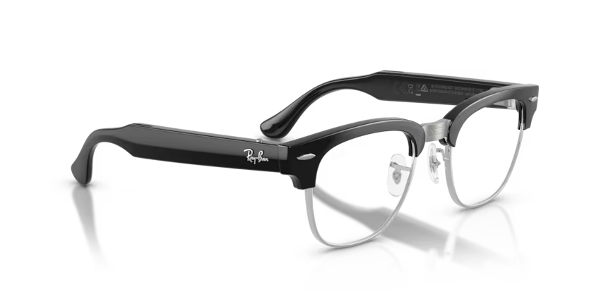 Ray-Ban Audio Meta Gen 3 | RW7004 Clubmaster | Shiny Black Clear Clear blue-violet light filter