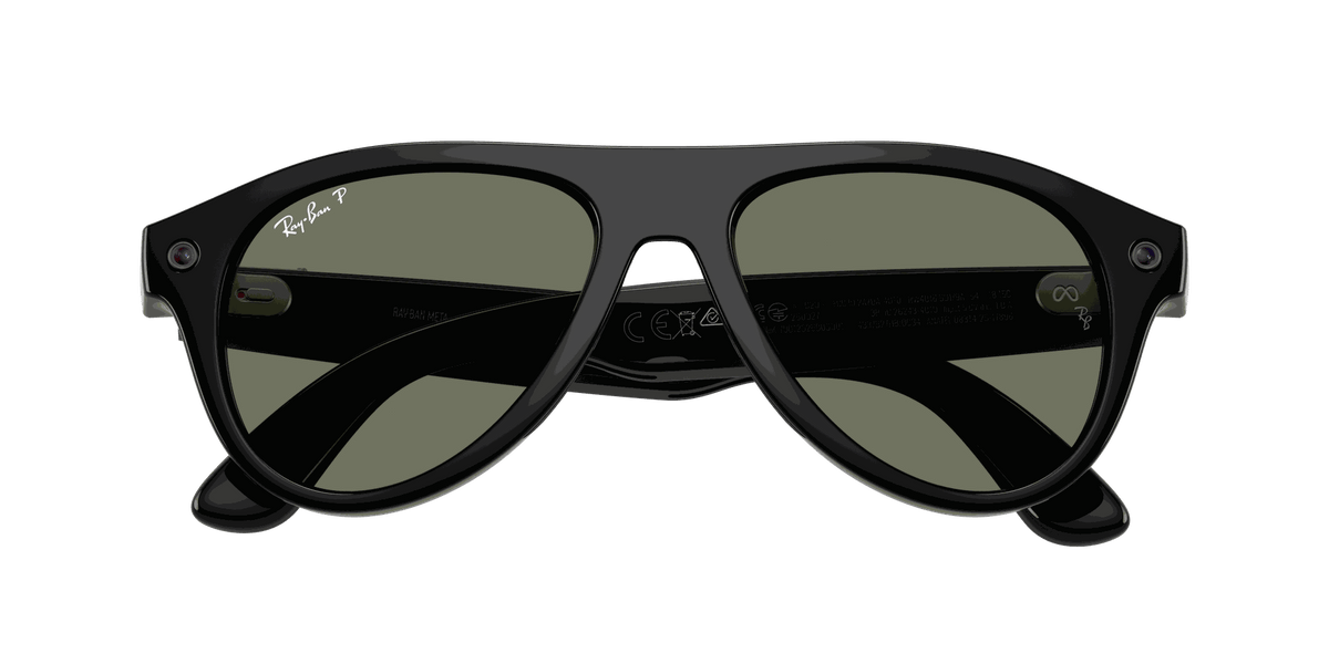 Ray-Ban Meta Gen 3 | RW4016 Aviator | Shiny Black G15 Green Polarised