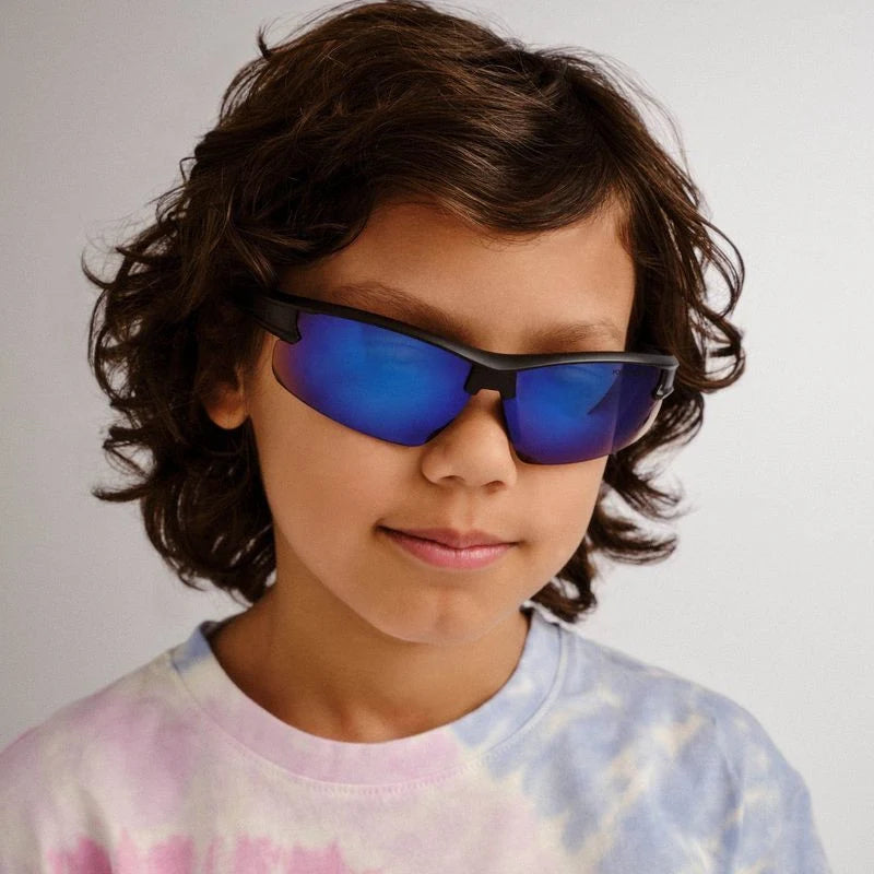 Cancer Council Kids | 2445506 Armadillo Jnr | Black Blue Mirrored