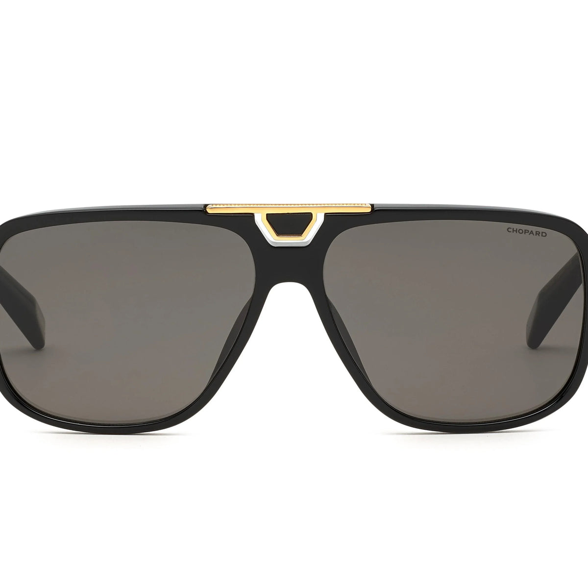 Chopard SCH340 Shiny Black Unisex Sunglasses Smoke Size 59