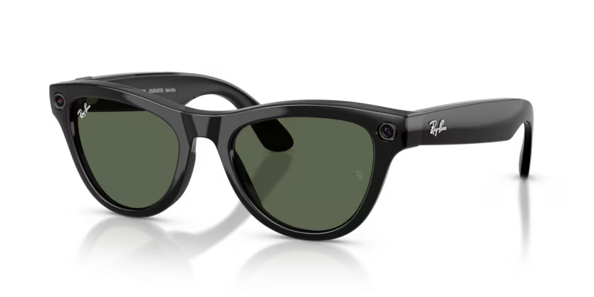 Ray-Ban Meta Gen 2 | RW4014 Skyler | Shiny Black G15 Green