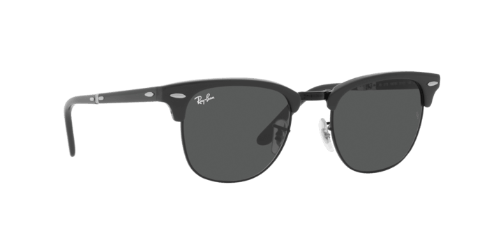 Ray Ban 2176 Folding Clubmaster Grey On Black